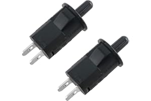 CHENJIN Refrigerator Door Light Switch 2PCS 10mm AC 250V 3A Normally Closed Momentary Fridge Light Press Button Switch Black