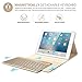 iPad Keyboard Case for iPad Pro 10.5 inch, KVAGO Stylish Protective Cover with 7 Colors Back-lit Detachable Wireless Bluetooth Keyboard Case for Apple iPad Pro 10.5 -Gold