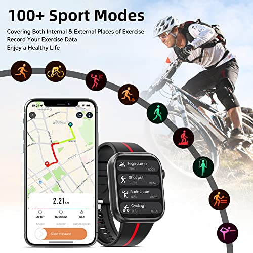 Smart Watches for Men Women Answer/Make Call,Fitness Watch with Heart Rate Blood Oxygen Sleep Monitor,Calorie Pedometer Activity Trackers,Smartwatches for Android iOS(Black)