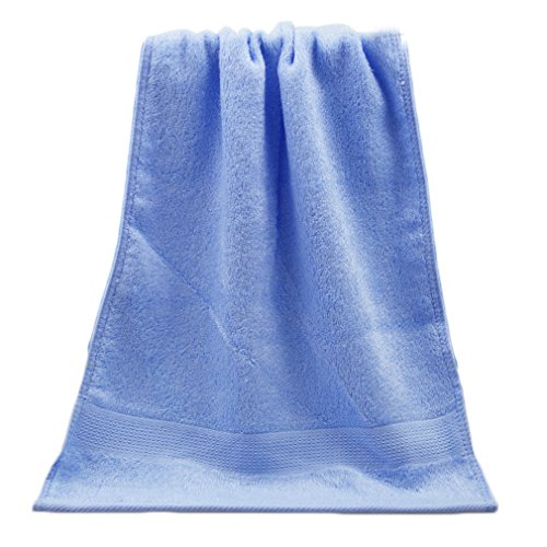 XMCOWAYOU 100% Cotton Hand Towel for Home, Bathroom, Pool (2-Pack, 13x30 Inch), Blue
