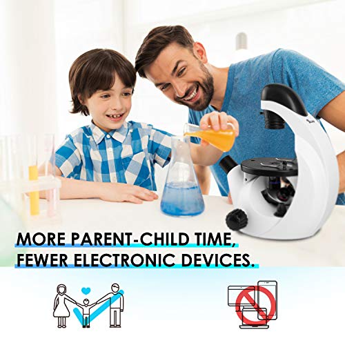 TELMU Inverted Microscope 40X-320X, Live Cell Observation + Slice Observation | 15 Slides + Smartphone Adapter + Other Free Kits, Scientific Research for Students, Kids and Beginner in School or Lab