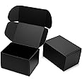 Timirog 7x5x4 Inches Black Shipping Boxes 25 Pack - Corrugated Cardboard Mailing Box for Small Business, Tab Locking Literature Mailer for Packing Jewelry Ornament Gift Craft Packaging Supplier