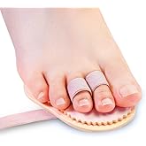 Welnove - Hammer Toes Straightener Toe Splint Corrector for Claw, Curled, Crooked Toe, Cushion Brace Joint Realign Metatarsal Support Loop Pack of 2 (2 Holes)