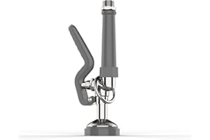 FAUAID Pre Rinse Sprayer Commercial Sink Sprayer Head,1.42GPM Spray Valve Dish Spray Nozzle with Ergonomic Handle, Faucet Parts for Commercial Kitchen Sink,Chrome Finished（Gray）