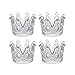 Mega Crafts 4 pcs Clear 3 Inch Diameter Crown Glassware Votive Tea Light Candle Holder, Home Décor, Wedding Bouquets & Receptions, Baby Showers, Event Planning, Table Centerpieces & Parties