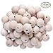 CoscosX 100 Pcs 25mm(1 inch) Natural Round Wood Beads Wooden Color Spacer Beads for Jewelry Making DIY Craft