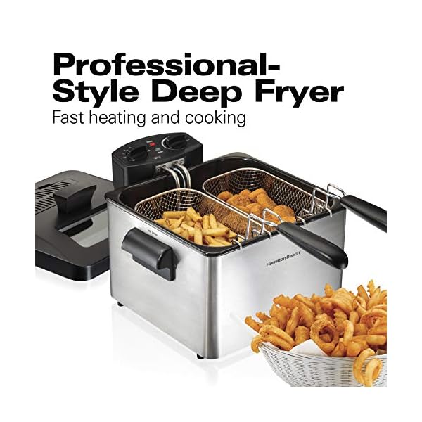 Hamilton Beach Deep Fryer with 2 Frying Baskets, 19 Cups / 4.5 Liters