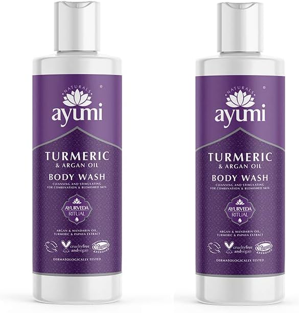 Ayumi Turmeric Body Wash Sensitive Skin, Purple, 250 ml (Pack of 2)