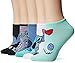 Disney womens Lilo & Stitch 5 Pack No Show Casual Sock, Assorted Blue, Fits Sock Size 9-11 Fits Shoe Size 4-10.5 US
