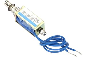 12V DC Solenoid, DC 12V 5N 10mm Stroke Push Pull Type Open Frame Solenoid Electromagnet DC Pull Electromagnet (12V)