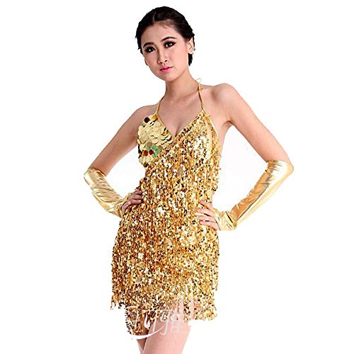 LightInTheBox Latin Dance Dresses Women's Performance Polyester/Spandex Paillette Sleeveless Dress