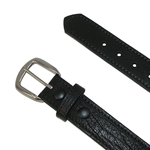 Boston Leather Men's Big & Tall Bison Leather Belt with Removable Buckle, 62