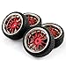 SkyQ 1/10 Scale On Road Car RC Wheels and Tires Tyre for HSP HPI HIMOTO Red Plated Pack of 4