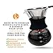 Pour Over Manual Hand Drip Coffee Maker - Glass Carafe Coffeemaker Pot with Stainless Steel Permanent Filter