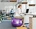 Exercise Ball for Yoga, Balance, Stability from SmarterLife - Fitness, Pilates, Birthing, Therapy, Office Ball Chair, Classroom Flexible Seating - Anti Burst, Non Slip + Workout Guide (Purple, 45cm)