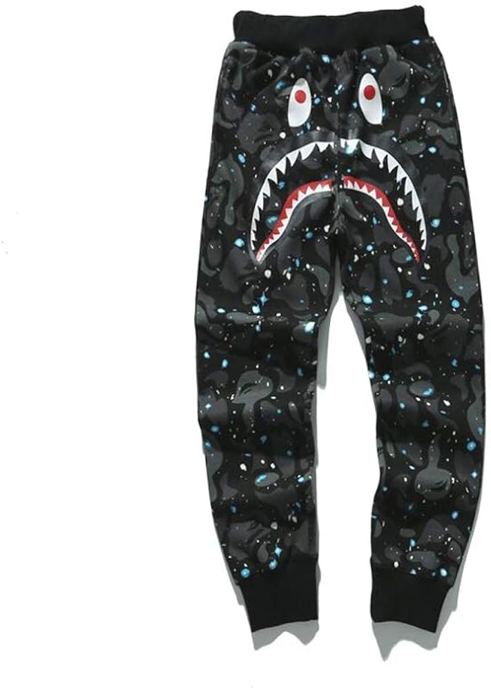 Unisex Sports Casual Pants Men Trousers Athletics Sweatpants Shark Head Hoodie Jaw Shorts Rap Sweatpants