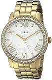 GUESS Women's U0329L2 Dazzling Oversized Gold-Tone Watch with Roman Numerals & Genuine Crystals
