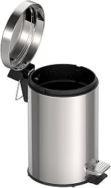 Tramontina 3L Pedal Bin Stainless Steel with Lid Bathroom Waste 17cm view 2