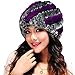 Crytech Unisex Winter Warm Rex Rabbit Fur Knitted Hat, Fashion Stretch Cossack Russian Style Handmade Knit Snow Cap Thermal Ski Hat Ear Warmer Headwrap Headgear Earwarmer for Women Men Lady (Purple)thumb 2