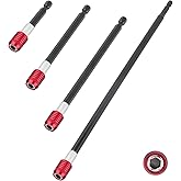 4pcs Drill Bit Extension Set, 1/4 Inch Hex Shank Magnetic Bit Holder for Impact Driver Cordless Drill Electric Screwdriver (2