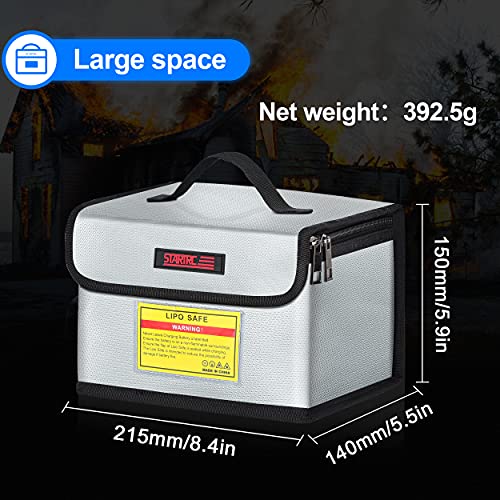 STARTRC Lipo Safe Bag, Fireproof, Explosion-proof Bag, Large Lipo, Battery Storage Box, Protective Switch, Protective Bag for Storage and Charging