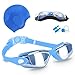 KUPEERS Swimming Goggles + Swim Cap Plus Ear Plugs Nose Clip Performance Swimming Goggles Anti Fog Coating With UV Protection Scratch Resistant Lenses Quick Release Strap for Adult Youth Kids Children