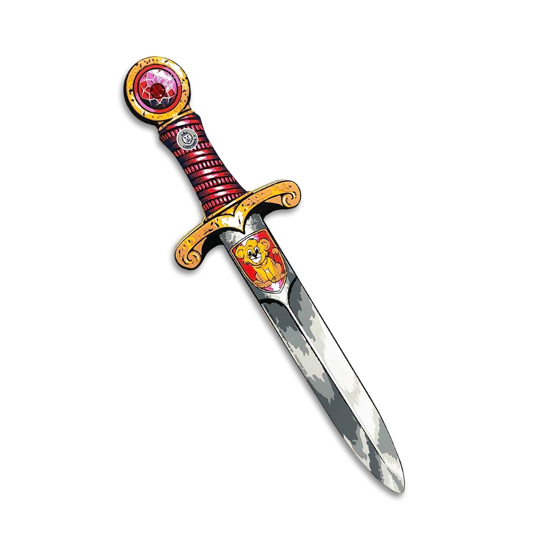 Liontouch - Mini Lion Foam Toy Sword, Red | For Toddler Boys Aged 3-6 Years - 35 cm | Medieval Pocket Dagger With Gemstone For Pretend Play | Safe Weapons & Knight Costume Accessories Dress Up