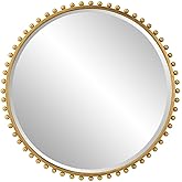 Uttermost Taza Gold Leaf Iron 32" Round Wall Mirror