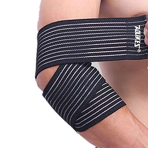 Runworld (1 Pair Arm & Elbow Brace Compression Bandage Wraps Sleeve for Men Women Tennis Elbow, Golfers Elbow, Tendonitis, Arthritis, Weightlifting, Joint Pain Relief, Injury Recovery (Black)