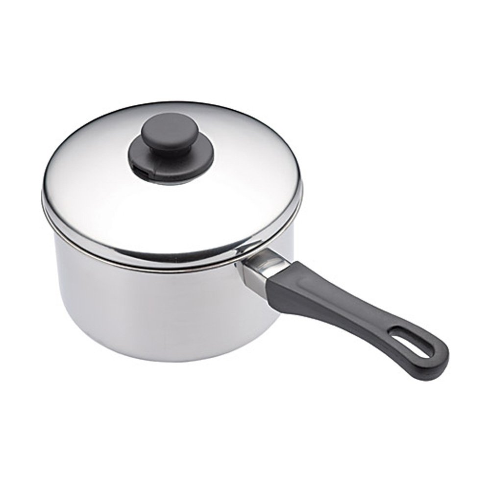 KitchenCraft Stainless Steel Extra Deep Saucepan with Lid and Heat-Resistant Handle, Induction Hob Safe Saucepan, 20cm