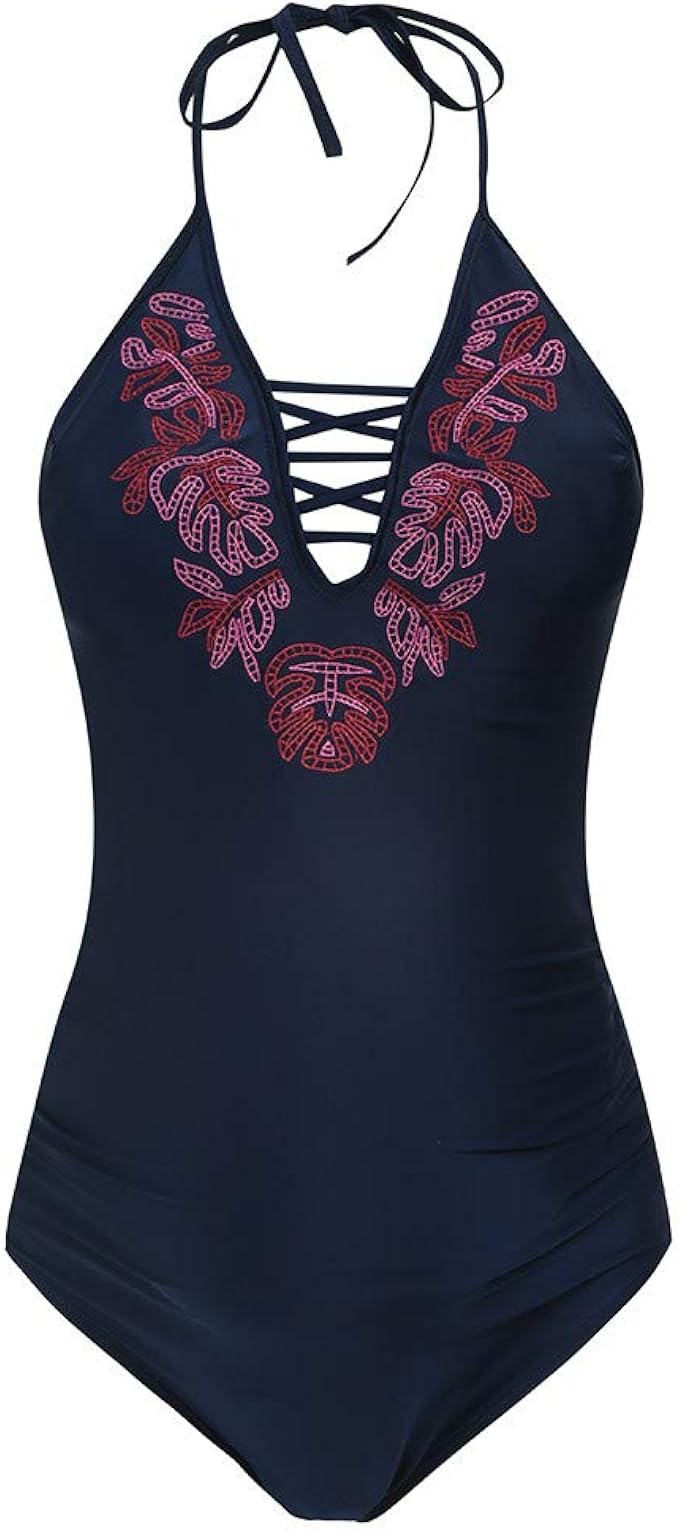 Cinnamou Bañador Premama Una Pieza, Bordado de Flores Bikinis para