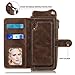 iPhone XR Wallet Case Leather Cases with Kickstand and Card Holder Shockproof Protective Case for iPhone XR 6.1Inch (Deep Brown)