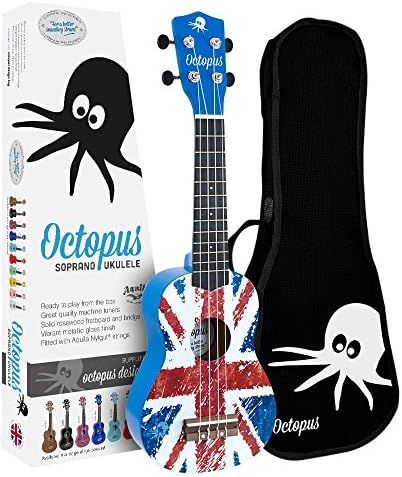 Octopus UK200-UJB Soprano Ukulele, Union Jack Blue