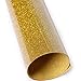 ARHIKY Glitter Heat Transfer Vinyl HTV for T-Shirts 10Inches by 5 Feet Rolls(Gold)