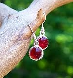 Recycled Vintage 1940's Red Beer Bottle Glass Color Dot Earrings