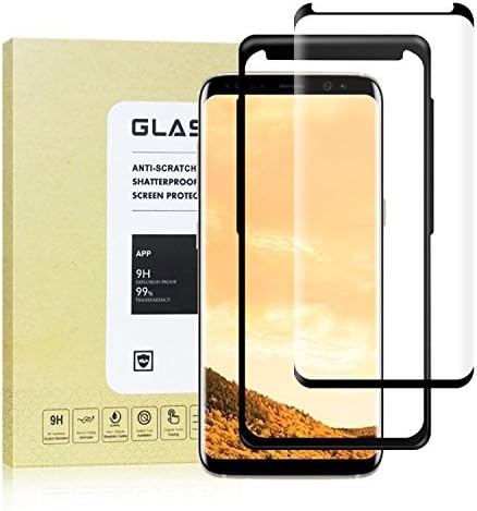 Crichtor KKA110708 Case Friendly, Tray Installation, 3D Curved Tempered Glass Screen Protector for Samsung Galaxy S8 - Black