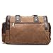 Zebella Men Canvas Leather Travel Duffel Tote Sports Shoulder Bag
