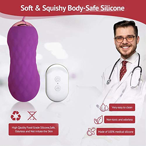 Edan\'s Secret Bullet Vibrator, Wireless Remote Control Stimulator for Women with 7 Vibration Patterns, Waterproof USB Rechargeable G-spot Stimulation Silicone Adult Female Sex Toy (Purple)