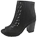 Soda Women's Anajay Laser Cut Stacked Heel Peep Toe Bootie