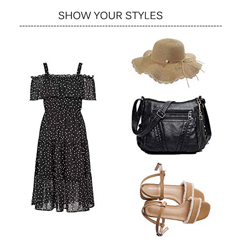 Crossbody Bags For Women Pocketbooks Soft PU Leather Purses and Handbags Multi Pocket Shoulder Bag