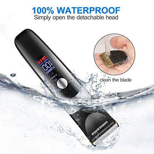 Hair Clippers for men, MIGICSHOW Cordless Hair Trimmer Beard Trimmer professional Hair Cutting Kit Detail Men's Hair Grooming Kit Waterproof LED Display Application of 100-240V