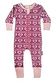 Parade Organics Signature '2-Way' Zipper Romper Violet Heart Knit 18-24 Months