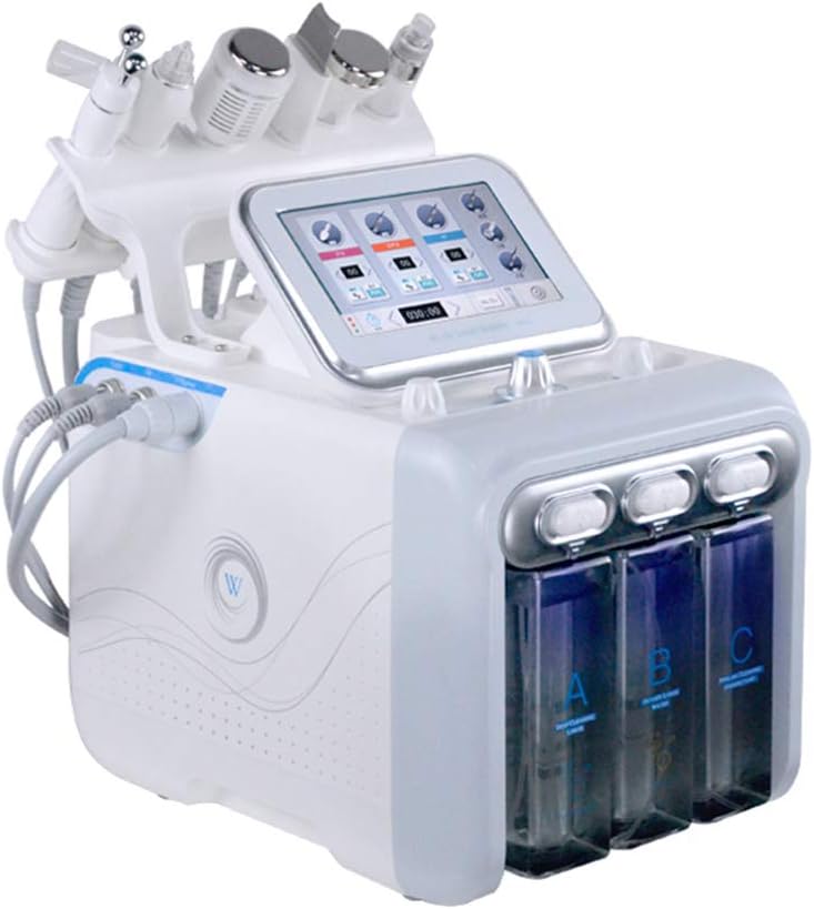 6 in 1 Oxygen Facial Cleaning Device,Facial Moisturizing Cleansing Wrinkle Dark Heads Remover Skin Device with Bio Face Lifting Skin Rejuvenation Whitening