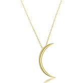 Beaux Bijoux Sterling Silver Crescent Moon Necklace for Women - 14k Gold Plated Silver Half Moon Necklace for Women - Moon Pendant Necklace