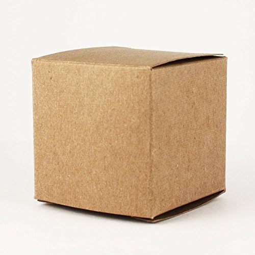 Made in USA - 2 Inch Cube Favor Box (2"x2"x2" 50 Boxes) Wedding Favor, Birthday Favor, Baby Shower Favor, Bridal Shower Favor, Small Natural Brown Gift Box (50, Kraft)