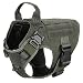 ICEFANG Tactical Dog Harness,K9 Working Dog Vest,No Pulling Front Leash Clip,Metal Buckle,Hook and Loop Fastener Sticky Backing for Dog Patch (S (22"-27" Girth), RG-Metal Buckle)