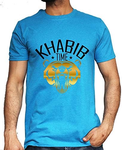 Khabib Nurmagomedov T Shirt MMA Mixed Martial Arts Top Mens (Blue, Medium)
