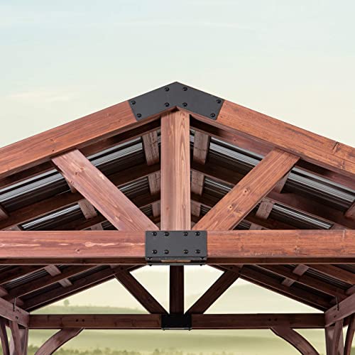 Backyard Discovery Arlington 12x12 All Cedar Gazebo, Walnut, Insulated