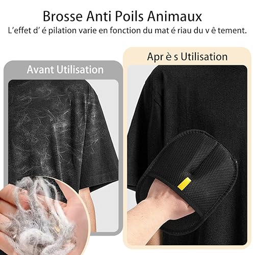 2 x Cat Hair Gloves, Double Sided Anti-Animal Hair Glove, Reusable Pet Hair Brush for Washing Detangling and Grooming, Pet Hair Brush for Sofa Furniture Carpet Car Seat