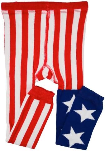 juDanzy toddler &amp; girls footless tights (4-6 Years, American Flag)